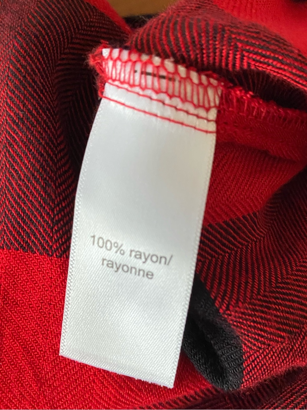 Maurices | Red/Black Buffalo Plaid 100% Rayon Tab-Sleeve Button-Down Shirt Sz 2X - Picture 11 of 16